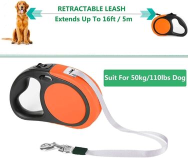 Висувна повід для 2 маленьких собак (до 20 кг кожна), 4.8 м, повід з мішками для екскрементів, неслизька ручка, одномісне управління, обертання на 360 градусів, розмір M (Помаранчевий/Західний колір у зигзаг-візерунку (Sunset Chevron), Large)