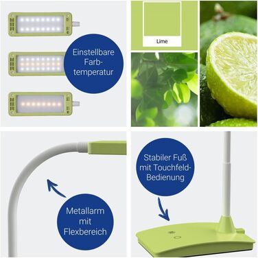 LED-лампа Maulpearly colour vario: регульована офісна лампа з колірною температурою 3000-6500K, 22 (Lime)