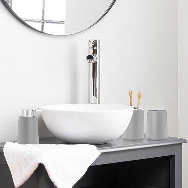 Набір аксесуарів для ванної кімнати FEILANDUO (4 шт.), сірий: мильниця, дозатор мила, тримач для зубних щіток