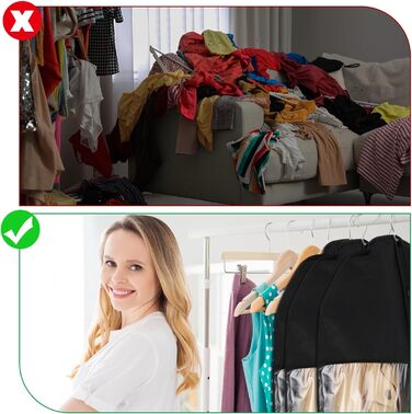 2 місткі мішки для одягу з відділенням для взуття, 120 x 60 см, чорні мішки для одягу на блискавці, захищені від молі, великі мішки для одягу для зберігання, чохол для одягу, сорочок