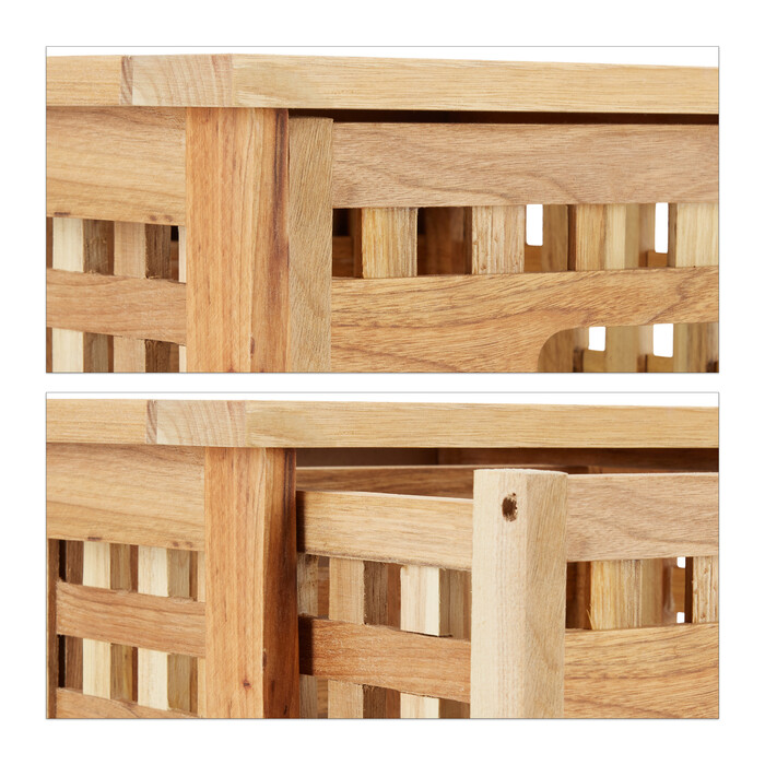 Relaxdays Walnut Bedside Table with 2 Drawers