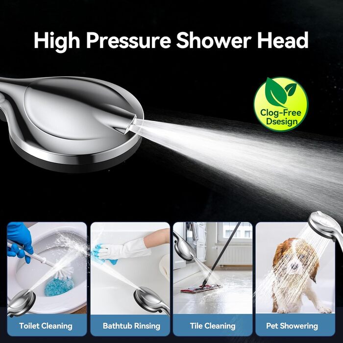 Дюшовий насадок VOXON з 10 режимами струменя, високий тиск, економія води, для миття ванни та плитки, фільтр з обмежувачем потоку
