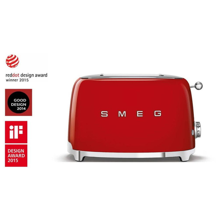Тостер Smeg TSF01RDEU, червоний, 950 Вт