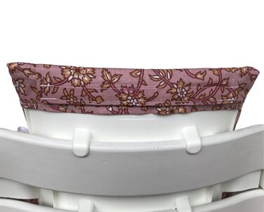 Дитяча подушка LUCCA для стільця Stokke Tripp Trapp, ламінована, легка чистка, джунглі бірюза, жовто-рожеві квіти