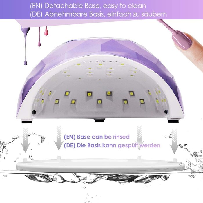 Лампа для сушіння нігтів Janolia 86W UV LED з сенсором та LCD дисплеєм для гель-лаку. Професійна лампа для нігтів з 4 таймером, підходить для гель-лаку.