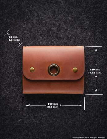 Crazy Horse Craft Leather Travel Bag, Cable Organizer, Wood Brown, Small Bag for Laptop Mouse, Cell Phone Charger, Electronics Accessories, Travel Essentials, Cord Case, Cosmetics, Makeup Holder