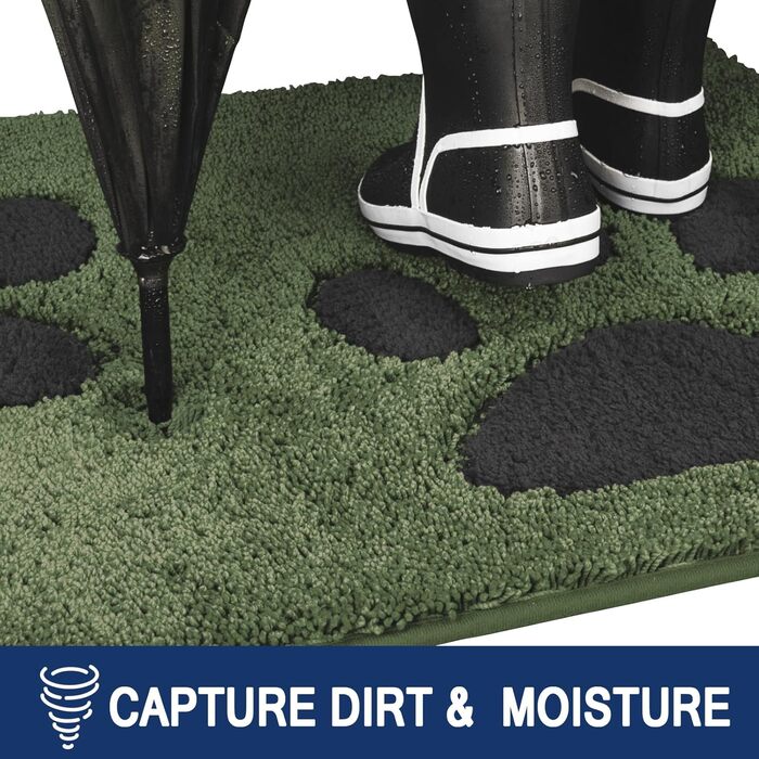 Килимок для підлоги FCSDETAIL 50x80 см, водонепроникний, зносостійкий, для дому, від бруду та вологи, для собак, вхід, зелений