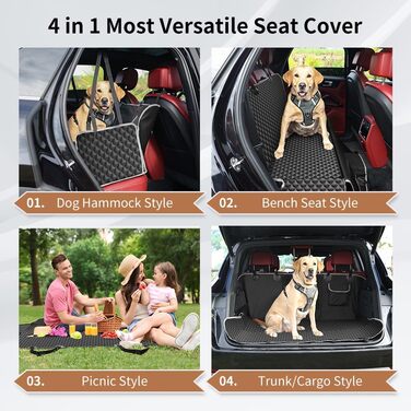 KYG Car Seat Dog Cover - Waterproof & Non-Slip Back Seat Protector with Window - 135x140cm