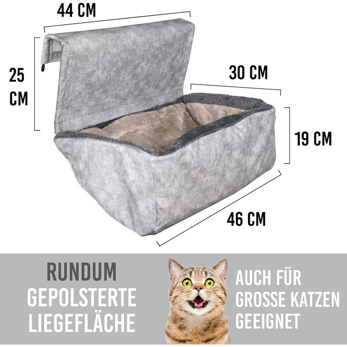 Heated Cat Bed | Suitable for Large Cats | Cat Bed Heater Hanging Cave Cat Cat Heater Hammock Radiator Bed Cats Heated Cat Bed Cat XXL (Light Gray)