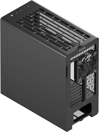 Корпус ПК HAVN BF 360 Flow: Midi-Tower з 3 вентиляторами, посилене охолодження, скло Tempered Glass, чорний