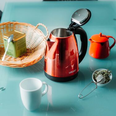 Електричний бездротовий чайник Hagen HA5525-RED червоного кольору, 1.8L з нержавіючої сталі