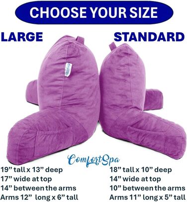 Комфортний спинний подушковий крісло-мішок ComfortSpa для дорослих, з підлокітниками, кишенями та знімним чохлом; ідеально для відпочинку в ліжку та полегшення болю в спині