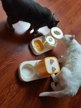 Автоматичний диспенсер корму та води для тварин, 2.2L + 1.8L (жовтий)