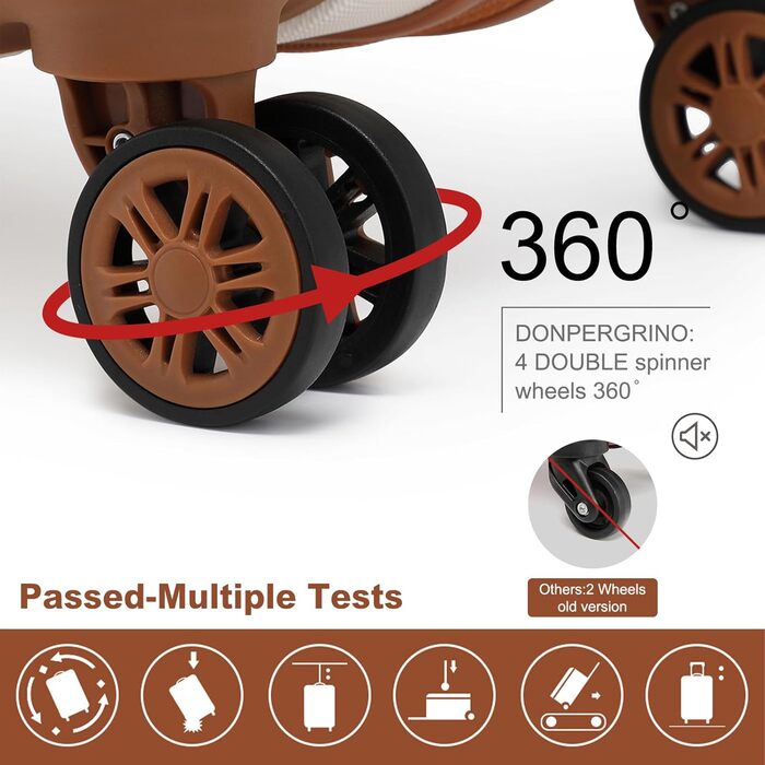 Набір валіз KONO з ABS пластику, 2 шт. (67x44x27 см), з TSA замком, блакитні