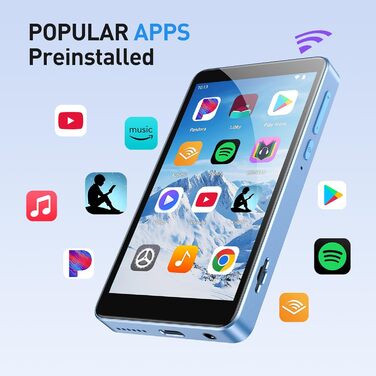 MP3 плеєр AGPTEK 96GB Bluetooth Wi-Fi Android 14, 4