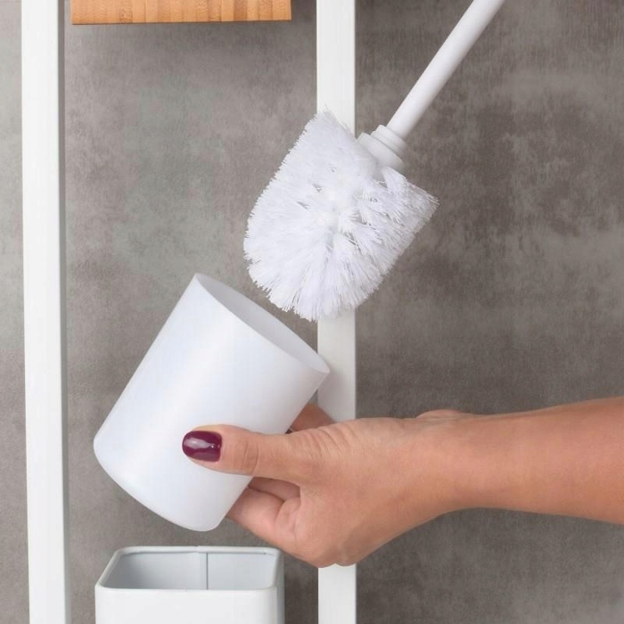 Набір для туалету Yoka Home (металевий, білий) з тримачем для паперу та йоржиком