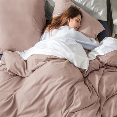 Комплект постільної білизни BEDSURE 135x200 2шт: ковдра 135x200 см, наволочка 80x80 см, Adobe Rose, мікрофібра, поліестер, з блискавкою, ÖKO-TEX