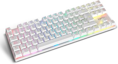 KROM Kabala – Бездротовий ігровий набір з мембранної клавіатури RGB Rainbow, 6 антибліндів, оптична миша 800-4800 DPI, іспанська розкладка, сумісний з ПК, чорний (Klass Spanish)