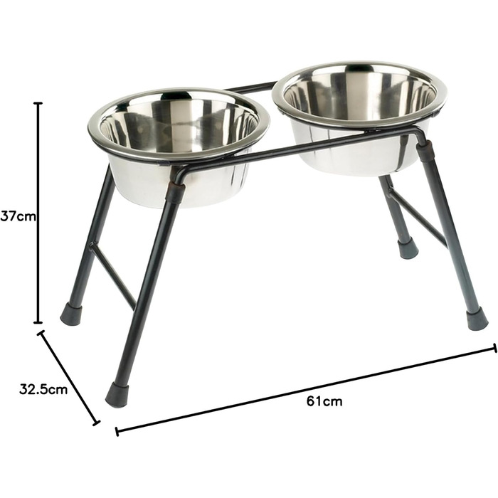 Подвійний годівниця для тварин Classic Pet Products з нержавіючої сталі, 1600 мл, 300 мм, VIT-36757