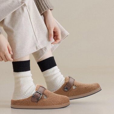 Тапочки халатні жіночі та чоловічі, зимові, з підкладкою з поліру, теплі, зручні, халатні, домашні пантолетки, сапожки для саду, шльопанці, черевики з поліру (42 EU, Коричневий)