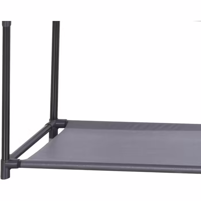 Wardrobe open, coat rack with clothes rail and 12 hooks, freestanding wardrobe with shelf, for dressing room, bedroom, 44 x 87 x 158 cm, Black