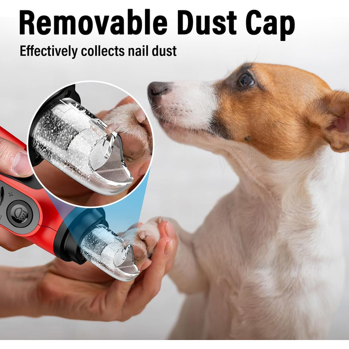 Шліфувальник кігтів для собак Casfuy Smarter Krallenschleifer 6-ступінчатий, з LED-підсвіткою, тихий, перезаряджається, для собак та котів великих, середніх та малих порід