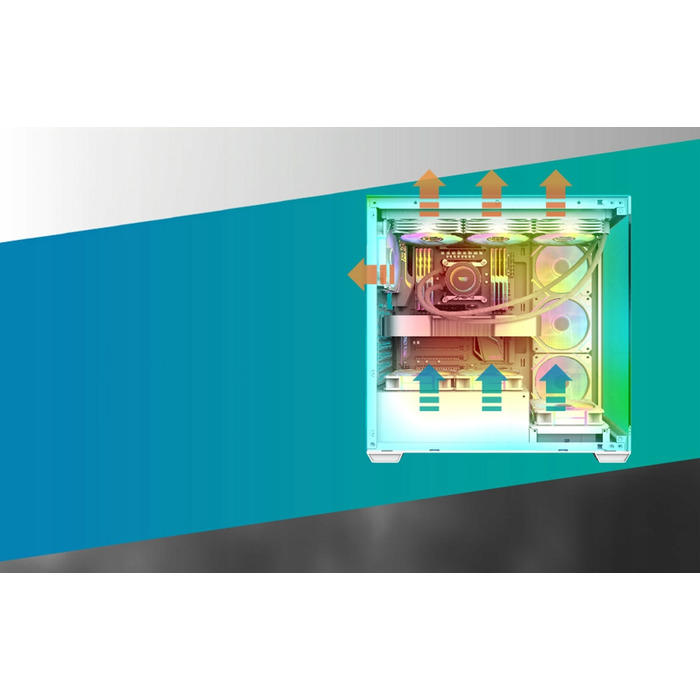Корпус для комп'ютера Darkflash DS900 (білий) + 7 ARGB вентиляторів