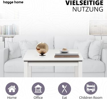 Обідній стіл Hagge Home з дерева, компактний кухонний стіл 70x70 см, коричневий, для їдальні та кухні