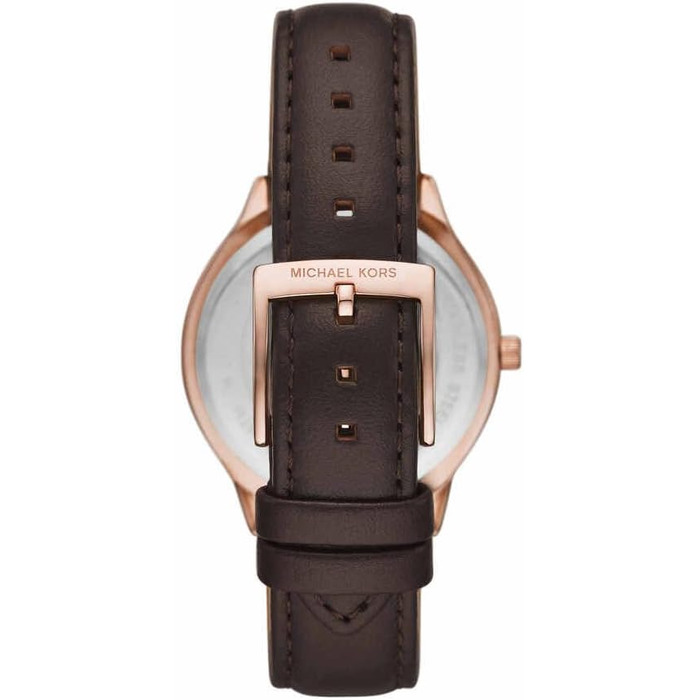 Жіночий годинник Michael Kors Slim Runway 38 мм, кварцовий механізм, шкіряний ремінець (Коричневий та Золотий)