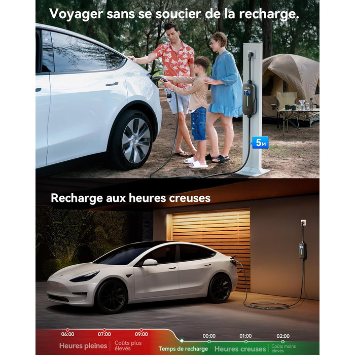 Raylix 2026 Neu 11kW Wallbox для електромобіля Typ 2 з кабелем 8-16A (3 фази), лічильником електроенергії, регулюванням струму та відтермінованим заряджанням + кабель CEE 16A - Typ 2 (5м)