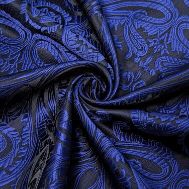 Краватка DiBanGu для чоловіків, суцільна шовкова краватка та нагрудна хустинка, краватка для весілля, краваткові затискачі, комплект формальний універсальний розмір (3XL, темно-синій)