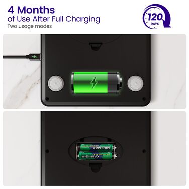 Електронні кухонні ваги Digitale з USB-C, високоточні ваги для продуктів до 15 кг (крок 1г), професійні, чорні