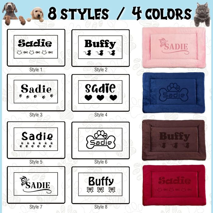 Персоналізована килимок для собак, килимок для лежанки, миється, 69x52 см, червоний