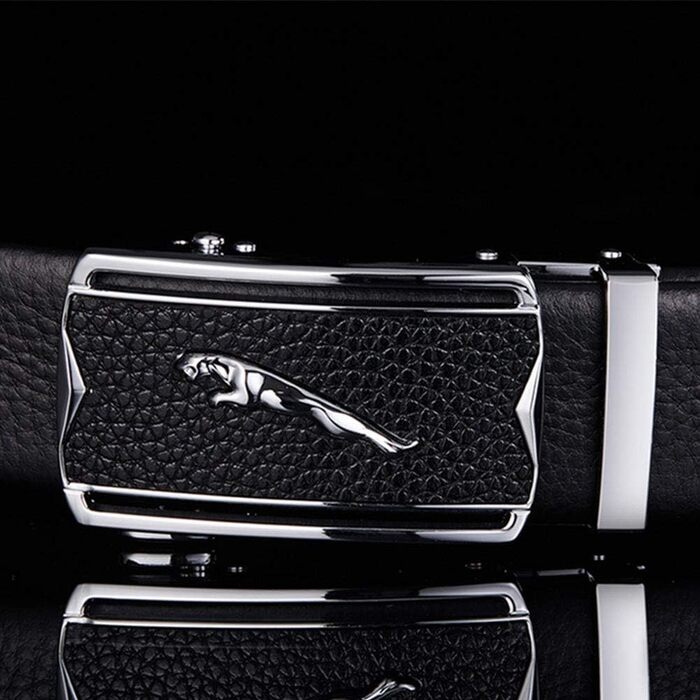 Чоловічий шкіряний ремінь Jaguar з металевою пряжкою: надійний аксесуар для повсякденного та ділового стилю