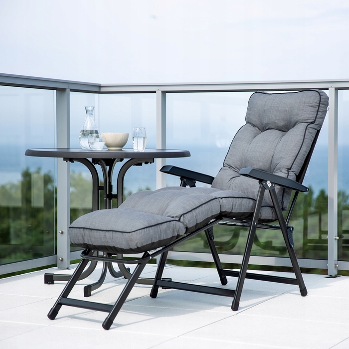 Шезлонг сталевий Patio Lena H024-07PB, сірий