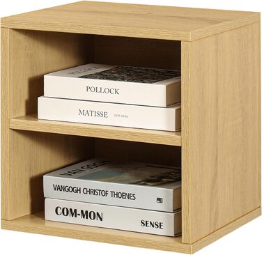 Magic DIY Cube Storage Organizer, Stackable Cubes for Home, Books, Clothes, Toys, Modular Storage System, Closet Organizer, Bookshelf, Closet (French (Yellow Oak, 1-Layer Cube))