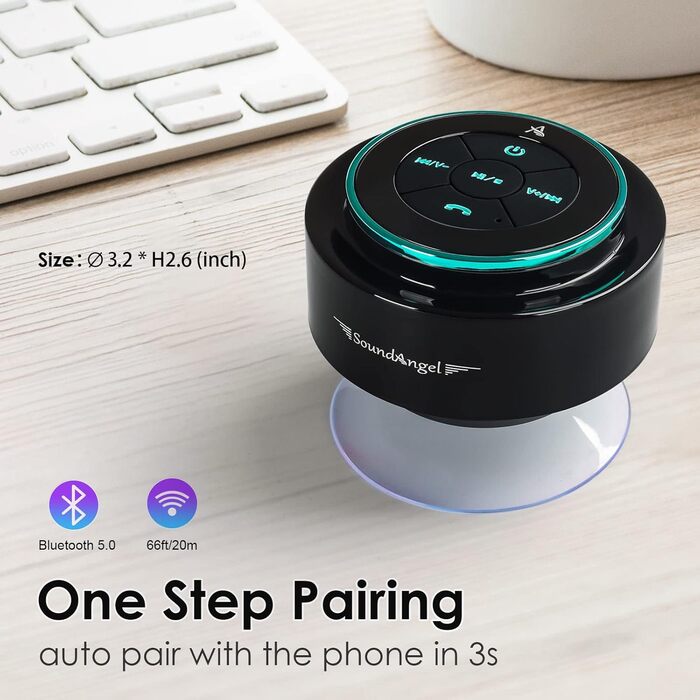 Xleader Shower Bluetooth Speaker Small Music Box, Waterproof Bluetooth Speaker with Suction Cup, Shower Speaker Electronics Gifts Music Box for Girls Boys Men Women