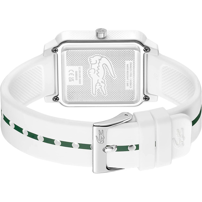 Годинник чоловічий Lacoste LACOSTE.12.12 Studio кварцовий з силіконовим браслетом білий