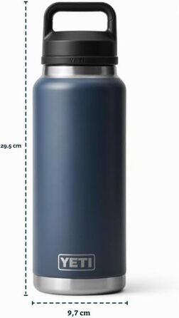 Термос-пляшка YETI Rambler 1л з нержавіючої сталі з герметичною кришкою Chug, колір Charcoal (антрацит) – ізольована пляшка для гарячих та холодних напоїв