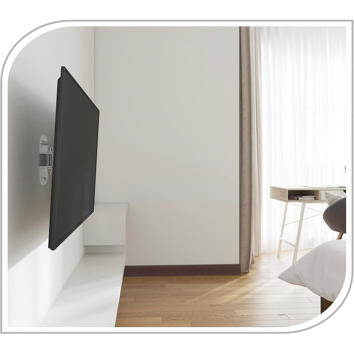 Кріплення для телевізора PureMounts® Swivel, VESA 100, відстаннь від стіни 75 мм, біле, вантажопідйомність 25 кг