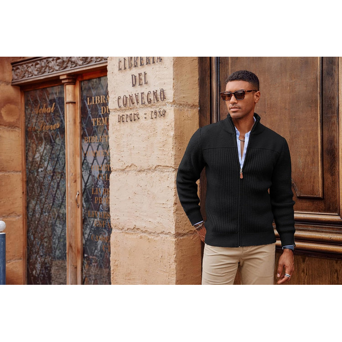 Кардиган чоловічий PJ PAUL JONES з блискавкою та стійким коміром, колір: темно-синій, розмір M