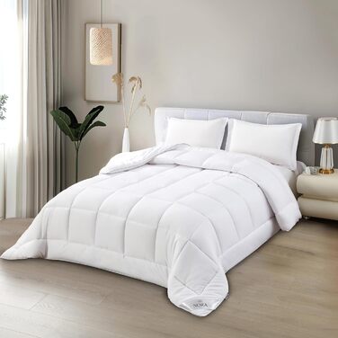 Ковдра зимова NORA HOME Oslo 220x220 см, мікрофібра, 400 GSM, екстра тепла, антиалергенна, сертифікат Oeko-TEX