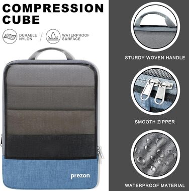 Набір компресійних органайзерів для подорожей (6 шт., блакитний)