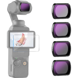 Набір фільтрів NEEWER CPL ND для DJI Osmo Pocket 3: CPL, ND16, ND64, ND256, з магнітним кріпленням та 2 серветками для чищення
