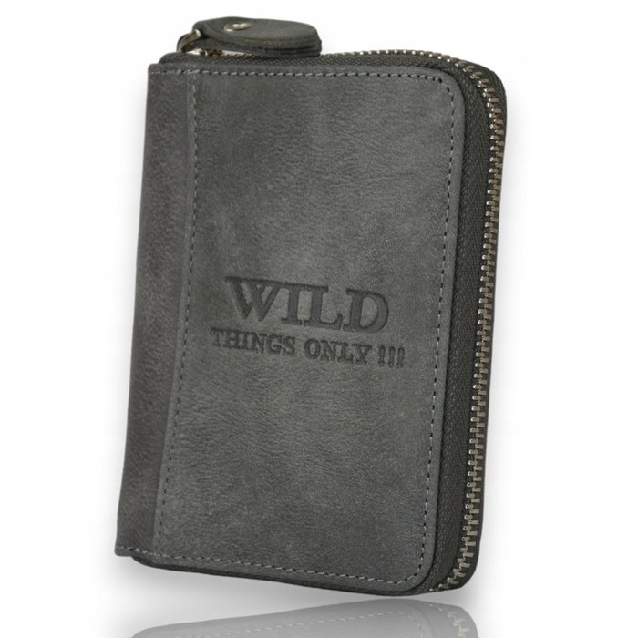 Чоловічий гаманець зі шкіри натуральної Wild Thing's Only, сірий