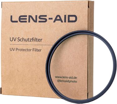 Фільтр об'єктива Lens-Aid UV 49mm зі склом Schott B270 – захист від ультрафіолету з 18-шаровим покриттям проти подряпин, пилу та піску. Ефект лотоса (стійкий до олії та води)