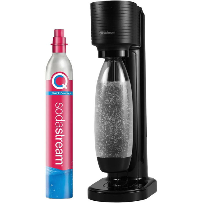 SodaStream Gaia: Газова вода вдома | Чорний колір, з CO2 балончиком та пляшкою 1L | Електричний напій
