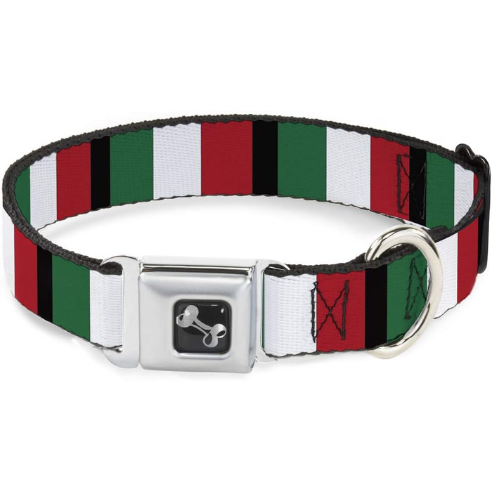 Нашийник для собак Buckle-Down з пряжкою Italy Flags, 2.5 см (1 дюйм) ширина, розмір M (11-17 дюймів)