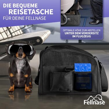 Транспортна переноска для собак та котів - зручна та складана переноска для подорожей, 40 x 34 x 25 см. Підходить для авіаперельотів та має додаткове відділення для зберігання речей