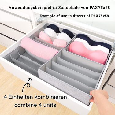 For IKEA dresser; THE ORIGINAL; perfect fit; Sturdy base; Drawer organization system for baby supplies, children's clothes, socks, underwear; 5-piece set (bra organizer)